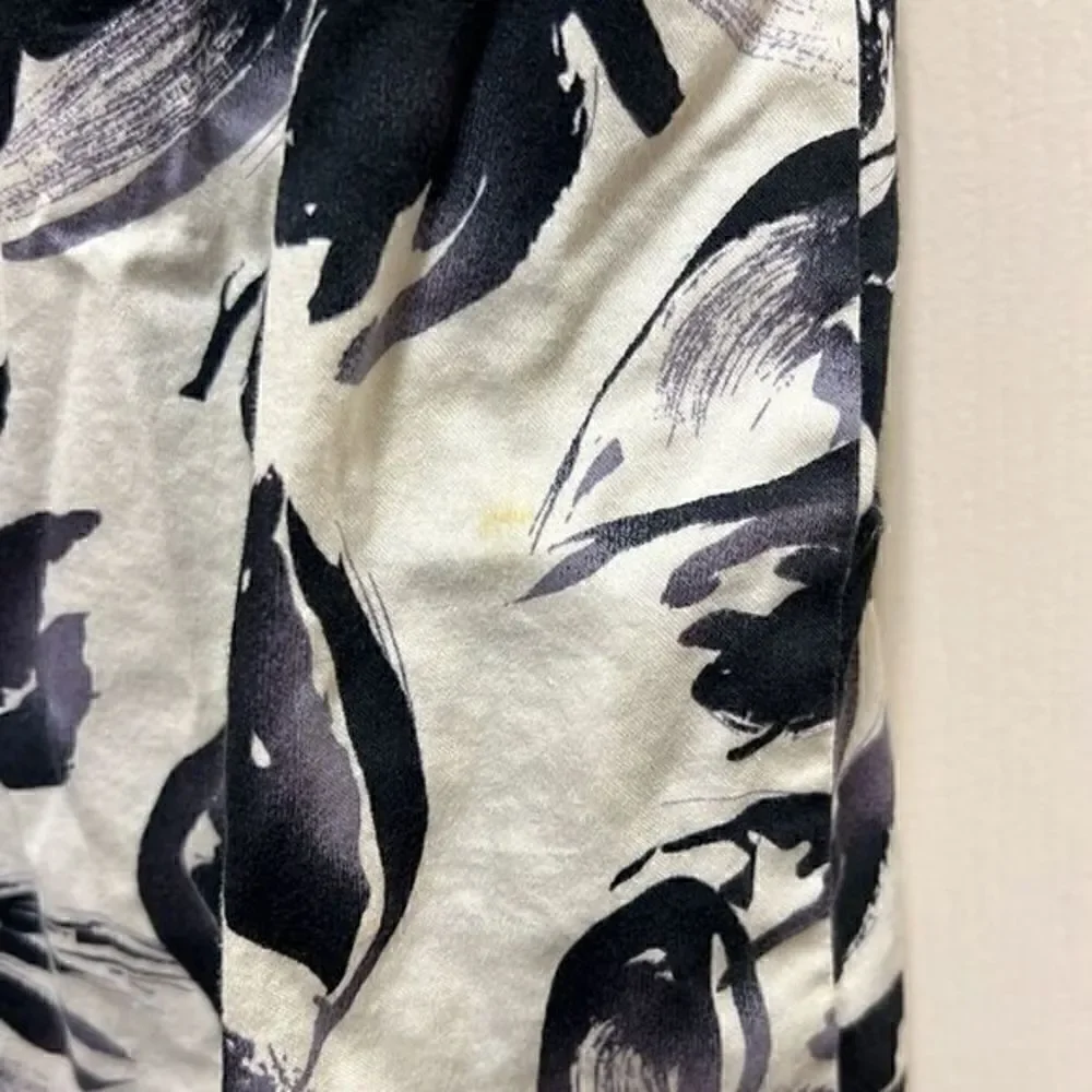 CAbi Rosie Floral Pleated Skirt Women Side Pockets Ivory and Purple